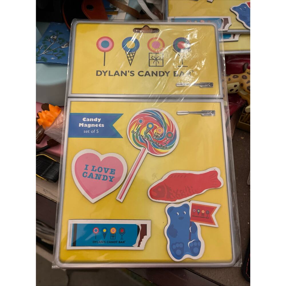 Dylan's Candy Bar Magnets Gummy Bear, Fish, Candy Bar, Heart, Lollipop (set 5)
